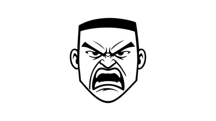 vector illustration of a angry man face, angry expression simple vector illustration