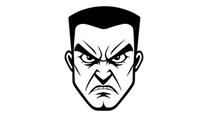 very angry expression of a man vector illustration