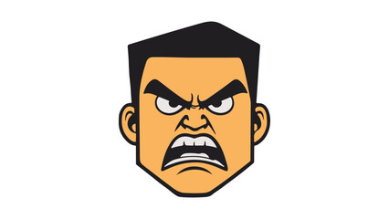 angry person cartoon style vector illustration