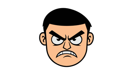 portrait of a angry man, angry man vector illustration