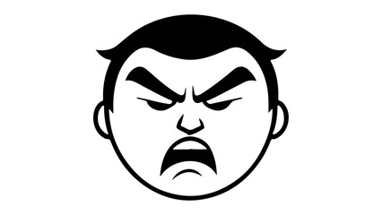 not satisfied person face vector illustration, angry person sign vector illustration