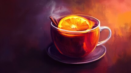 Warm spiced drink with orange slice