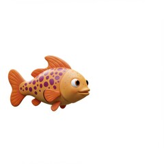 Adorable Orange Cartoon Fish with Purple Spots: A Delightful Aquatic Character Illustration