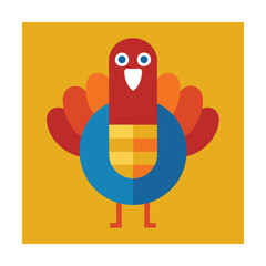 Stylized vector illustration of a thanksgiving turkey with a geometric and modern design