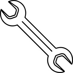 wrench outline vector illustration, coloring book page line art	