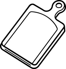cutting board line art, black outline, vector and illustration, coloring book pag