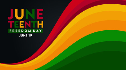 Juneteenth Freedom Day banner. African-American history and heritage. Suitable for poster, greeting card, banner and background