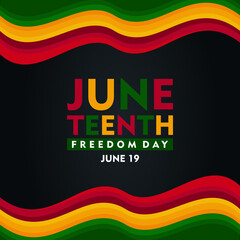 Juneteenth Freedom Day banner. African-American history and heritage. Suitable for poster, greeting card, banner and background
