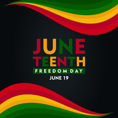 Juneteenth Freedom Day banner. African-American history and heritage. Suitable for poster, greeting card, banner and background