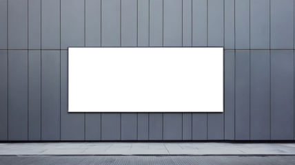 Blank transparent billboard on gray wall background