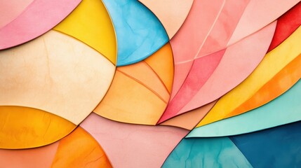 Fototapeta premium Abstract Layered Shapes in Vibrant Warm and Cool Tones
