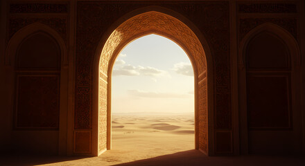 Fototapeta premium Desert Archway: Sunlit Sands