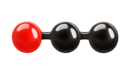 Red-black molecule, 3-atom chain