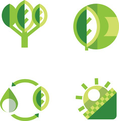 sketch illustration vector design collection icon logo symbol ecology pack nature conservation