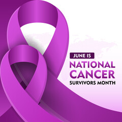 Fototapeta premium National Cancer Survivors Month background. observed every year in June. Holiday concept. Suitable for banner, card, poster, placard, template