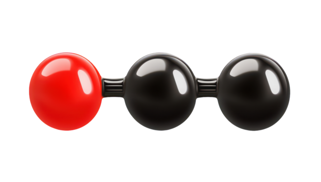 Red-black molecule, 3-atom chain