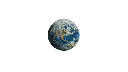 Fototapeta premium Earth sphere, detailed continents, blue oceans, isolated black background