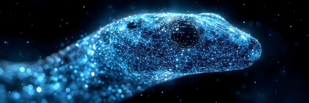 Glowing Snake 3D Illustration