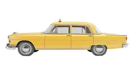 Classic yellow taxi, side view