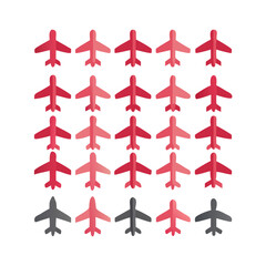 Illustration Vector graphic of plane icon. Fit for traffic, public, passenger etc. airplane icon.Illustration Vector graphic of Plane Formation icon template.gmail send icon airplane.icon a5 airplane.