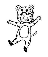 Boy wearing costume. Costplay. 