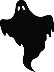 a cartoon ghost, spooky, haunting, ethereal, dark shadow, floating apparition, Halloween, mysterious, monochrome
