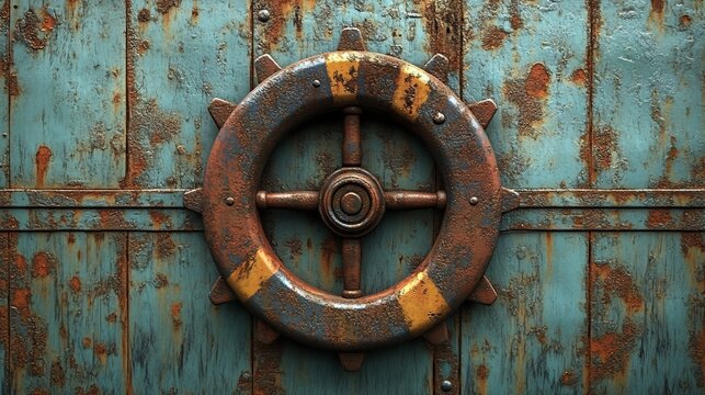 Rustic metal plate texture, ship deck background