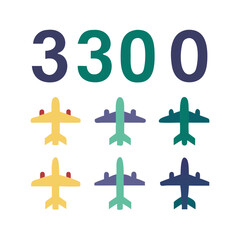 Obraz premium Illustration Vector graphic of plane icon. Fit for traffic, public, passenger etc. airplane icon.Illustration Vector graphic of Plane Formation icon template.gmail send icon airplane.icon a5 airplane.