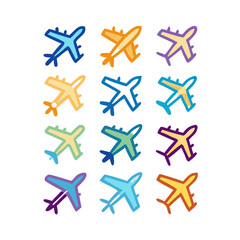 Obraz premium Illustration Vector graphic of plane icon. Fit for traffic, public, passenger etc. airplane icon.Illustration Vector graphic of Plane Formation icon template.gmail send icon airplane.icon a5 airplane.