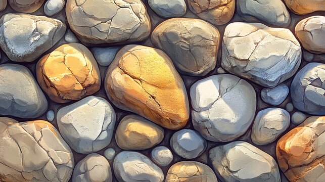 Smooth river stone texture, shallow stream background