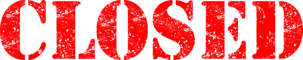 Red Rubber Stamp with CLOSED letter as grunge vector illustration 