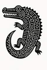 Crocodile on a white background