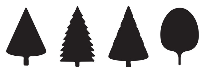 vector tree silhouette. christmas tree vector illustration