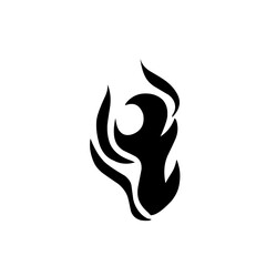 black fire silhouette icon