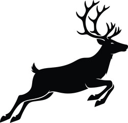 deer, deer silhouette, animal, wildlife, nature, minimalist, black and white, elegant, graceful, dynamic, powerful
