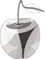 sketch image illustration vector design icon logo symbol fruit apple for eating cinderella