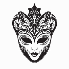 Naklejka premium Carnival Venetian Mask Blending Tradition Image vector isolated on white background.