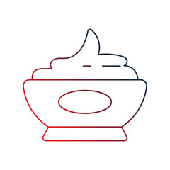mascarpone gradient outline icon with white background vector stock illustration