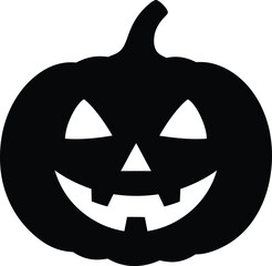 jack-o'-lantern, pumpkin, halloween, spooky, black silhouette, negative space, minimalist, vector illustration

