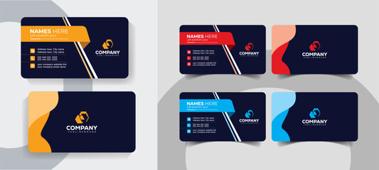 Stylish Corporate Business Card Template with Smart Modern Layout. Corporate and creative business card layout for professionals.