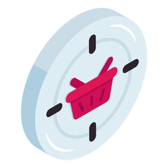 Trends design icon of shopping basket 