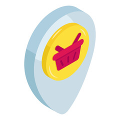 An icons design of shopping location, isometric vector 