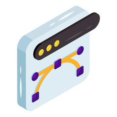        Nodes curve icon, bezier tool vector 
