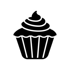 Cupcake icon vector flat clean look isolated