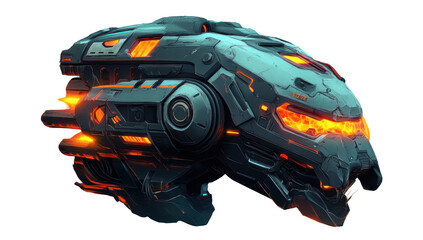 Futuristic, angular spaceship head