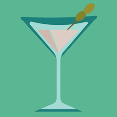 Martini Glass Doodle Illustration