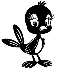 black and white cartoon cat