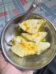 Kesar Kharwas – Traditional Indian Colostrum Milk Dessert with Saffron