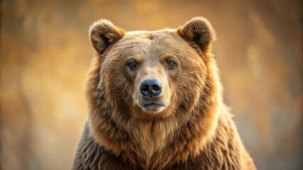 Majestic Brown Bear Portrait A Close-Up View of a Powerful Wild Animal