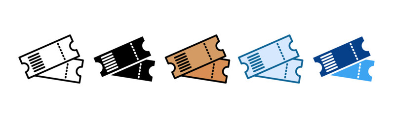 Ticketing Icon Set Multiple Style Collection